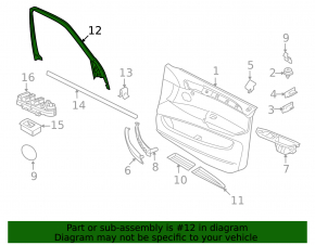 Door frame inner front left BMW X5 E70 11-13 for speaker
