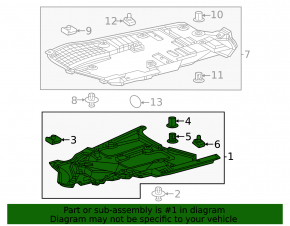 Right underbody protection for Lexus RX350 RX350h RX450h+ RX500h 23-26 Japan built