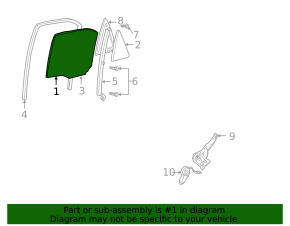 Rear left door glass for Toyota Camry v30 2.4