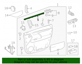 Inner front right glass seal for Lexus RX350 RX450h 18-22