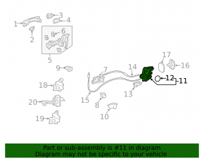 Rear left door lock Lexus LX570 16-21