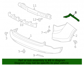 Rear bumper mount left Honda CRV 12-14 prerest