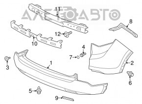 Left rear bumper mount for Honda CRV 12-14 pre-restyling