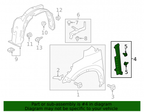 Left door-wing seal for Honda CRV 12-14
