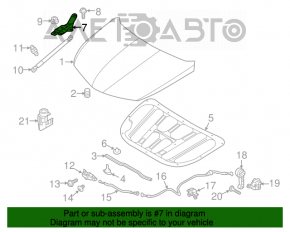 Left hood hinge for Hyundai Azera 12-17