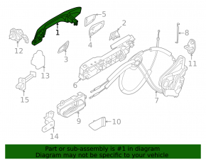 Outer front right door handle Nissan Murano 25-26