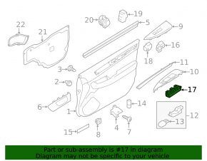 Front left window lift control for Subaru Outback 17 black, 2 auto