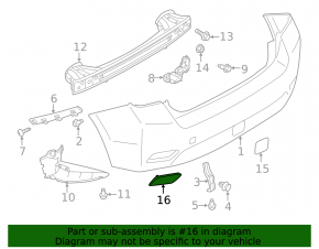 Rear bumper reflector left Subaru Impreza 5d 17-