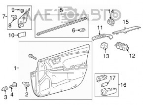 Front left window lift control Toyota Camry v55 15-17 usa black, 2 auto