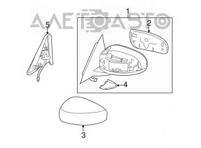 Side mirror right Infiniti G35 4d 06-08