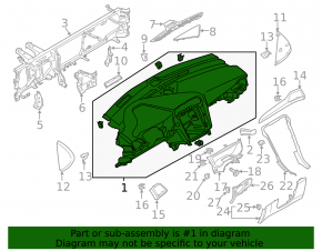 Torpedo front panel without AIRBAG Ford Fusion mk5 13-16 under the start button dynamo scratch