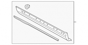 Door trim lower front right Lincoln MKX 16-18 with chrome