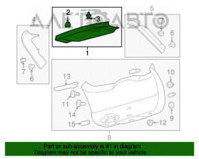 Upper trunk door trim Lincoln MKX 16-16 black, broken crepe, worn