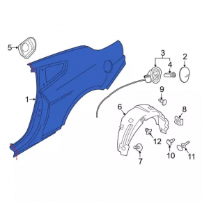 Rear right wing Ford Mustang mk6 15- coupe