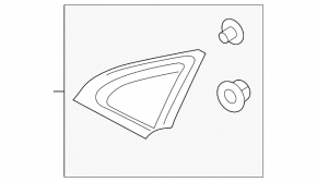 Triangle molding wing front right Ford Edge 15- chrome, scratch