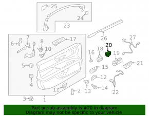 Lincoln Corsair 20-26 Front Right Door Lock Button