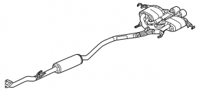 Muffler rear part with barrel Honda Civic X FC 17-21 1.5T Sport
