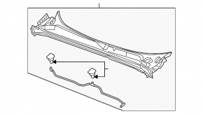 Windscreen wiper grille plastic Chevrolet Malibu 16-
