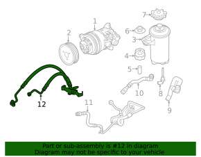 High pressure hose power steering BMW X5 E70 07-13 3.0