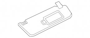 Right visor VW Atlas 18 - grey, without hook