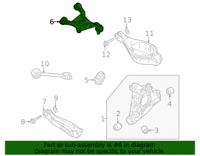 Upper rear right control arm for Mitsubishi Outlander 22-25 2.5