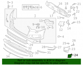 Front bumper air duct left Audi A6 C8 19-25 outer part, S-Line