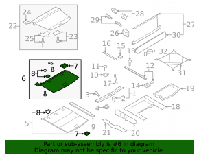 Audi Q7 4L 10-15 trunk floor for 3 rows of seats, black
