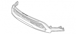 Lower grille of the front bumper Toyota Prius 23-26 black structure, PHEV, without fog lights
