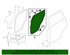 Rear left door seal Mitsubishi Outlander 14-22 prerest