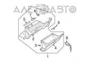 Glove box, glove compartment Nissan Murano z50 03-08 black