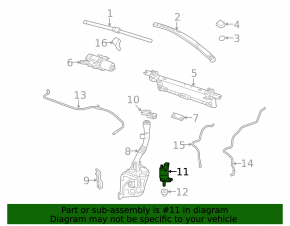 GMC Terrain 10-17 Windscreen Washer Motor