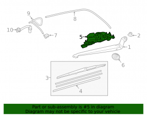 Windscreen wiper trapezoid with motor rear Lexus RX350 RX450h 16-22
