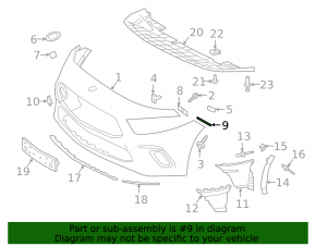 Front bumper mount, right lower wing, Mercedes A-class V177 19-22 small
