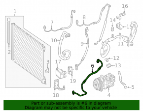 Air conditioning tube condenser-compressor Mercedes C-class W205 300 15-18