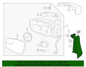 Mirror plug inner right Ford C-max MK2 13-18 black
