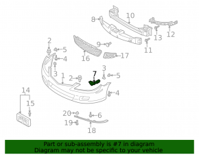 Front bumper mount right short Mazda6 03-08