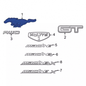 Ford Mustang Mach-E 21-23 Tailgate Logo Emblem