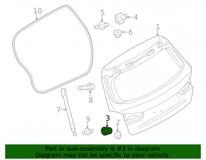 Left tailgate bumper Mitsubishi Outlander 14-21