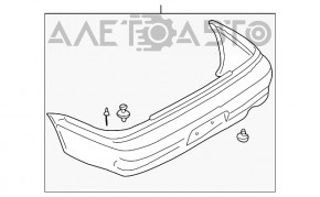 Rear bumper Mitsubishi Lancer 8 01-04 white breakage of fastening, scratch