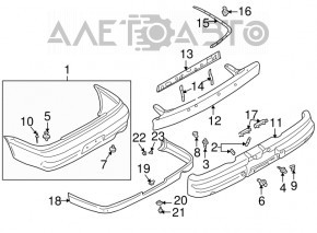 Rear bumper Mitsubishi Lancer 8 01-04 white breakage of fastening, scratch