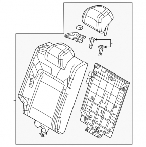 Mazda CX-50 23-24 right rear seat back, black leatherette combination