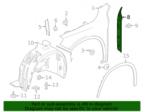 Wing seal door-wing left Mercedes GLA 15-20