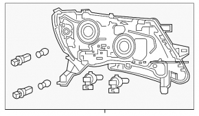 Headlight front left Nissan Pathfinder 17-20 naked rest