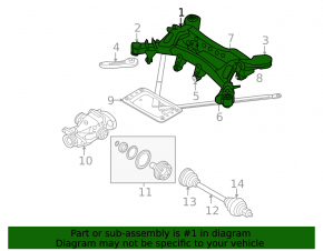 Rear subframe BMW 335i e92 07-13