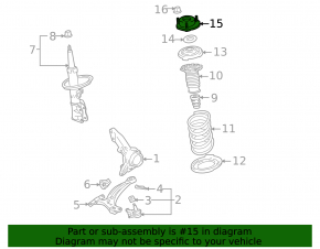 Front left shock absorber support Toyota Highlander 08-13 without bearing