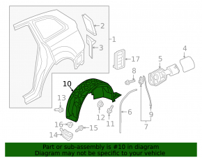 Rear right fender liner for Audi Q7 20-26