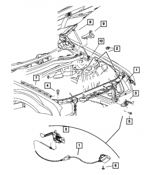 09-14 Dodge Challenger Hood Release Cable