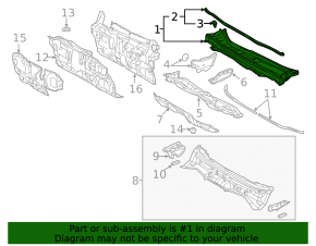 Windscreen wiper grille plastic Lexus ES300h ES350 13-18 broken fastener