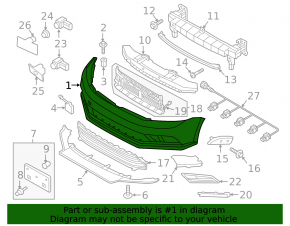 Bare front bumper VW Jetta 15-18 USA