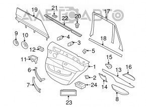 Rear left window lift control BMW 4 F36 15-18 Gran Coupe with black trim, chrome